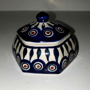 A Boleslawcu Polish Hand Made Ceramic Pottery Trinket Dish Home Decor Signed